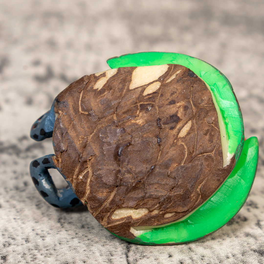 Red And Blue Poison Dart Frog Tagua Carving