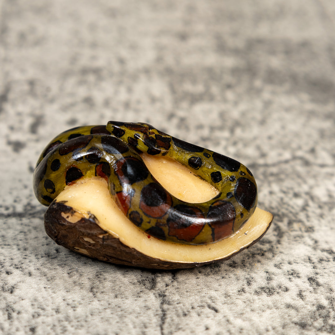 Black And Gold Snake Tagua Carving