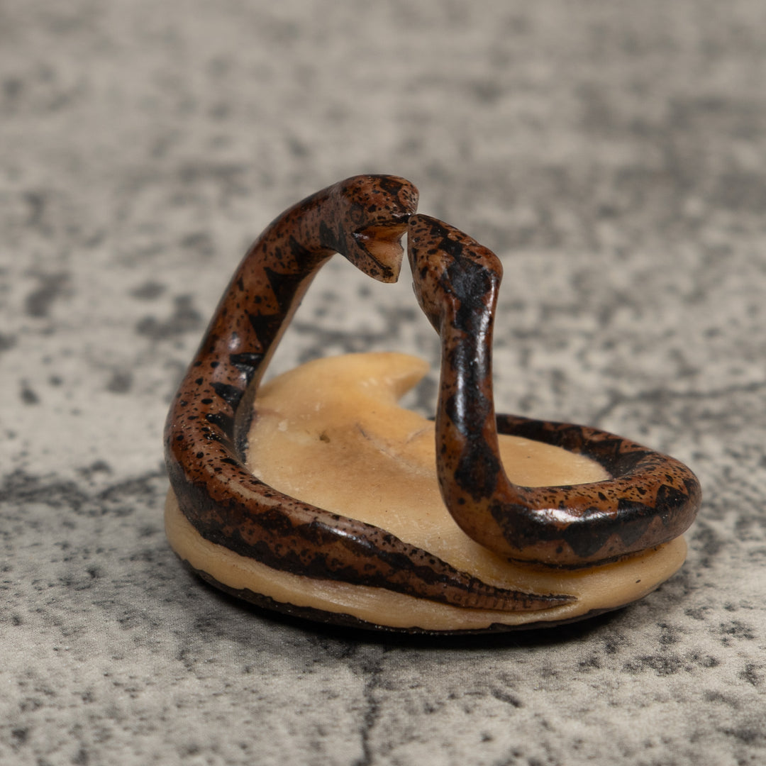 Vintage Double Snake Tagua Carving