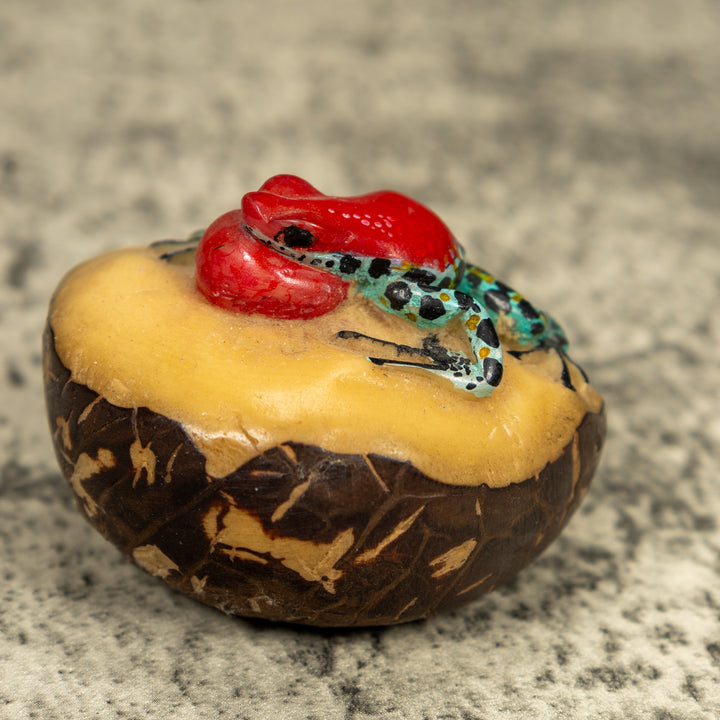 Multicolor Blow Throat Poison Dart Frog Tagua Carving