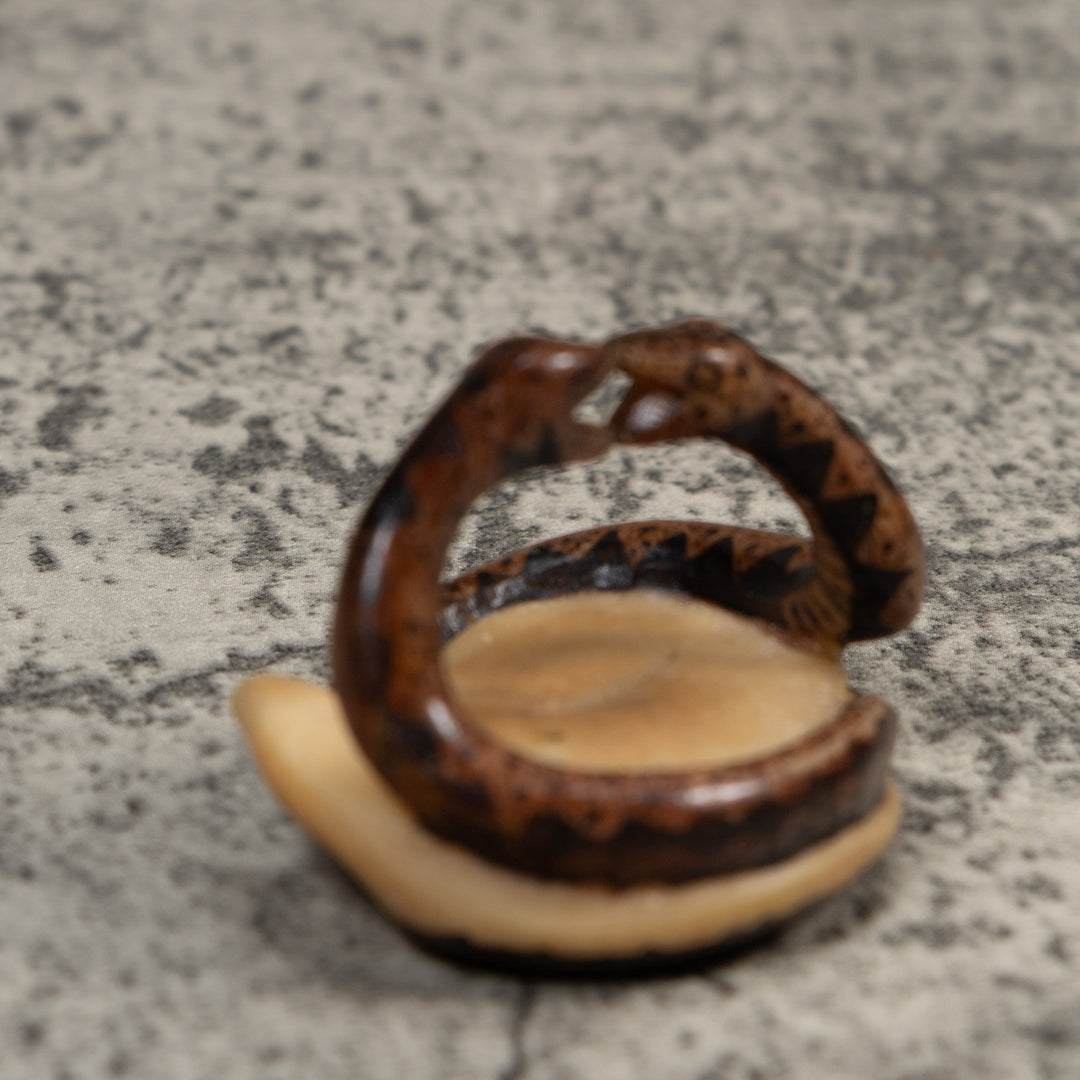Vintage Double Snake Tagua Carving