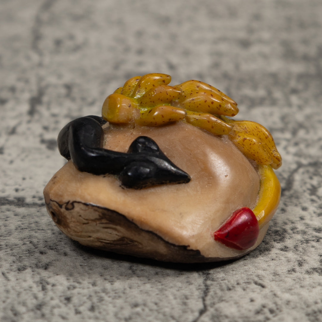 Vintage Snake With Bananas Tagua Carving