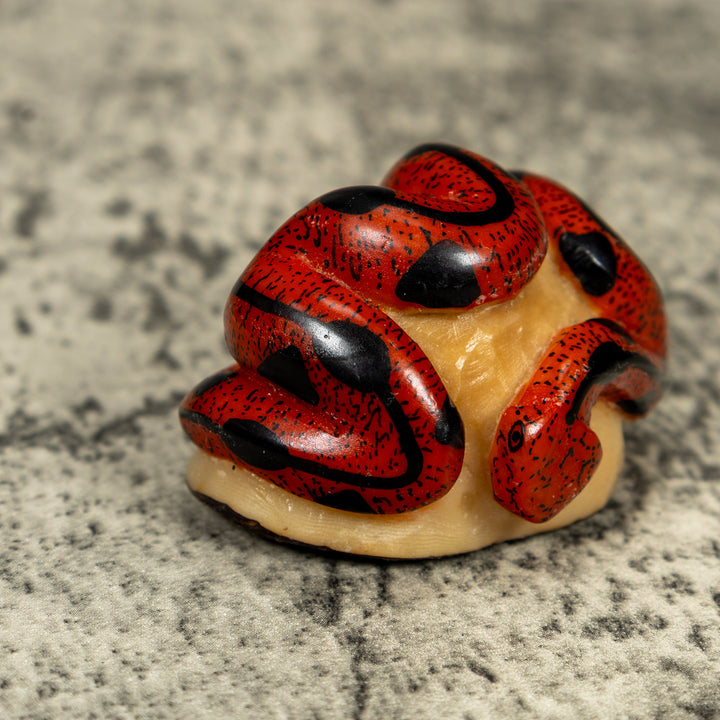 Red And Black Snake Tagua Carving