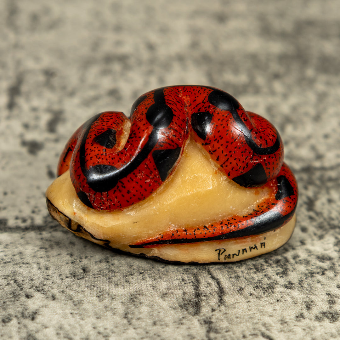 Red And Black Snake Tagua Carving