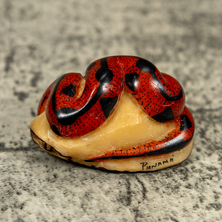 Red And Black Snake Tagua Carving
