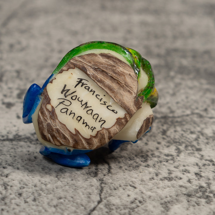 Red And Blue Poison Dart Frog Tagua Carving