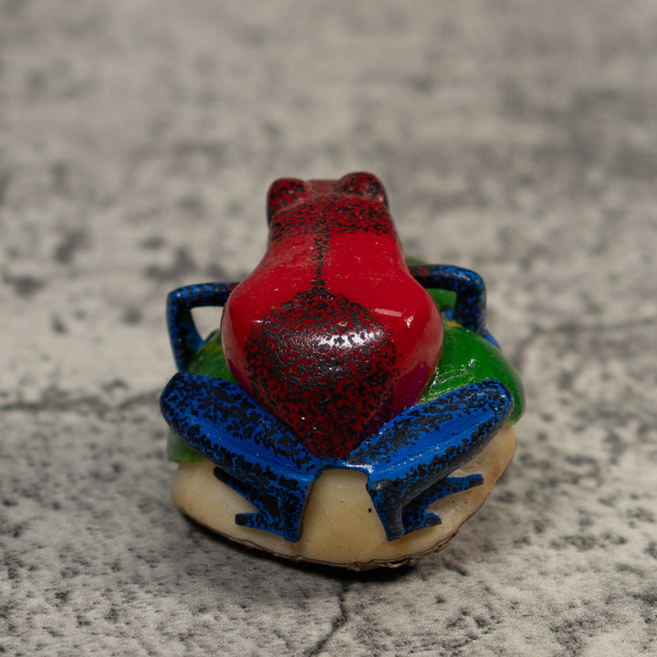 Red And Blue Poison Dart Frog Tagua Carving