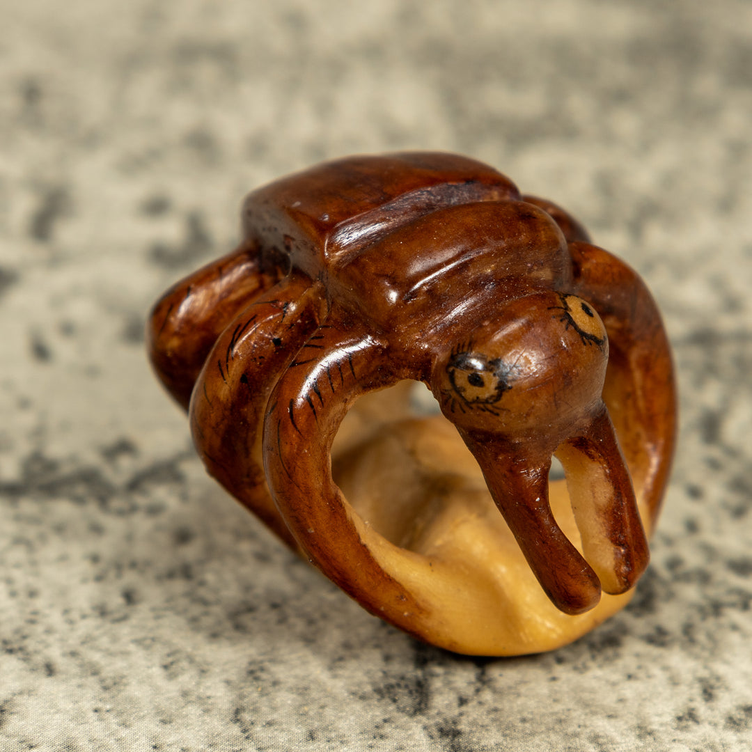 Vintage Brown Ant Insect Tagua Carving