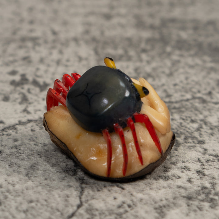 Red And Blue Crab Tagua Carving