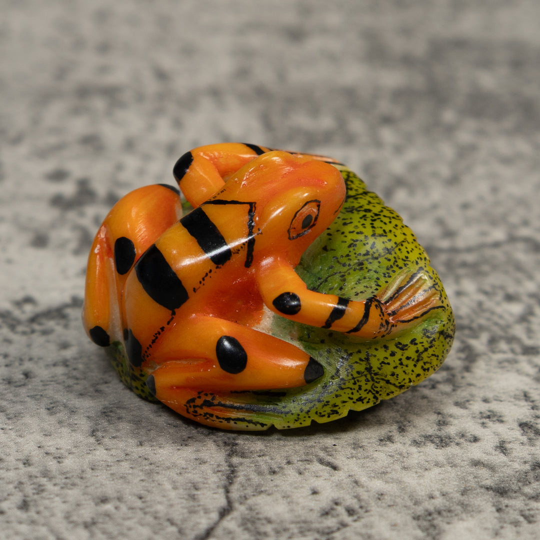 Golden Frog Tagua Carving