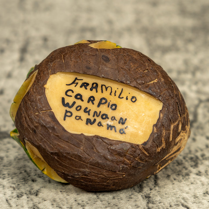 Golden Frog On Leaf Frog Tagua Carving