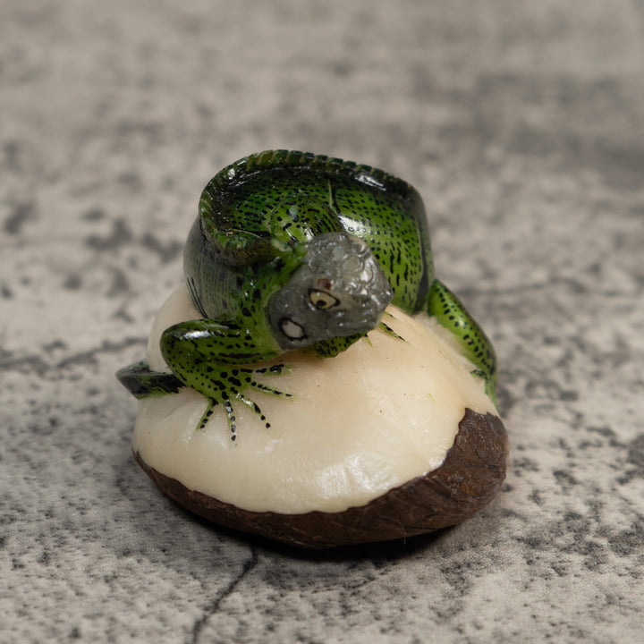 Green Iguana Lizard Tagua Carving