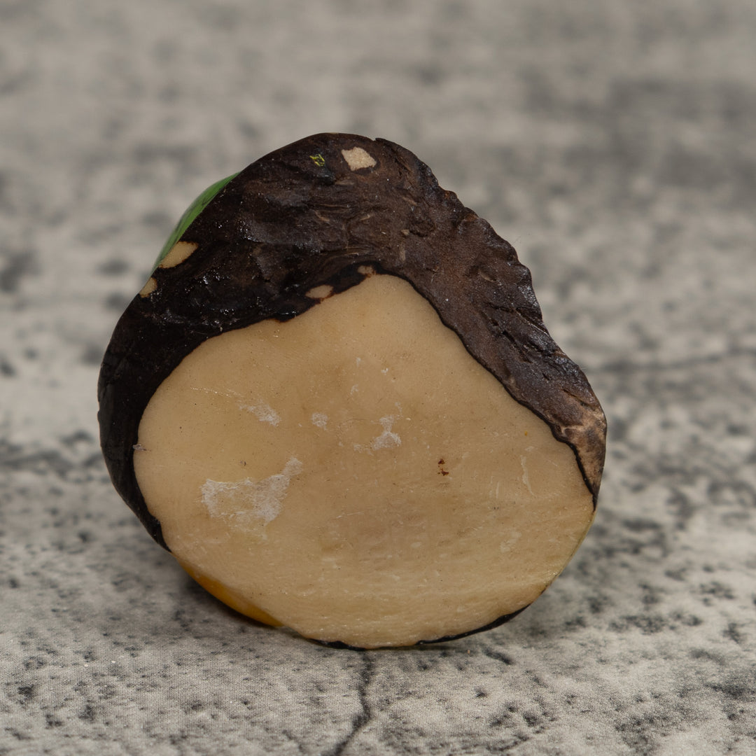 Vintage Yellow And Green Bird Tagua Carving