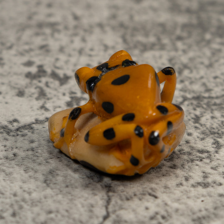 Vintage Golden Frog Tagua Carving