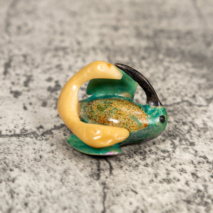 Vintage Hummingbird Tagua Carving