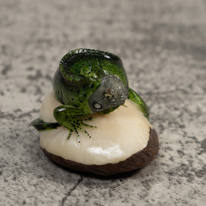 Green Iguana Lizard Tagua Carving