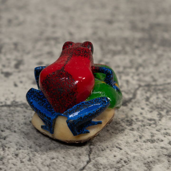 Red And Blue Poison Dart Frog Tagua Carving