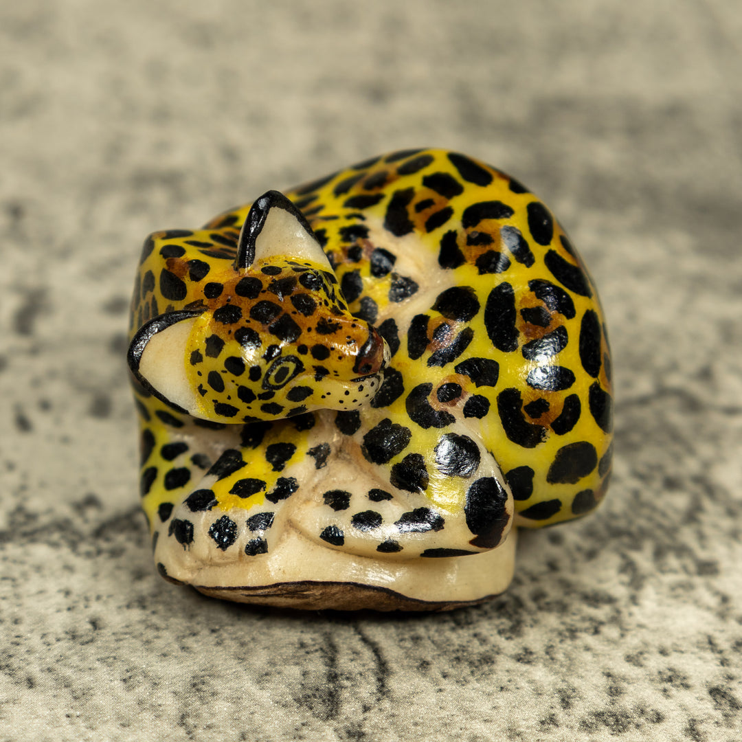 Jaguar Cat Tagua Carving