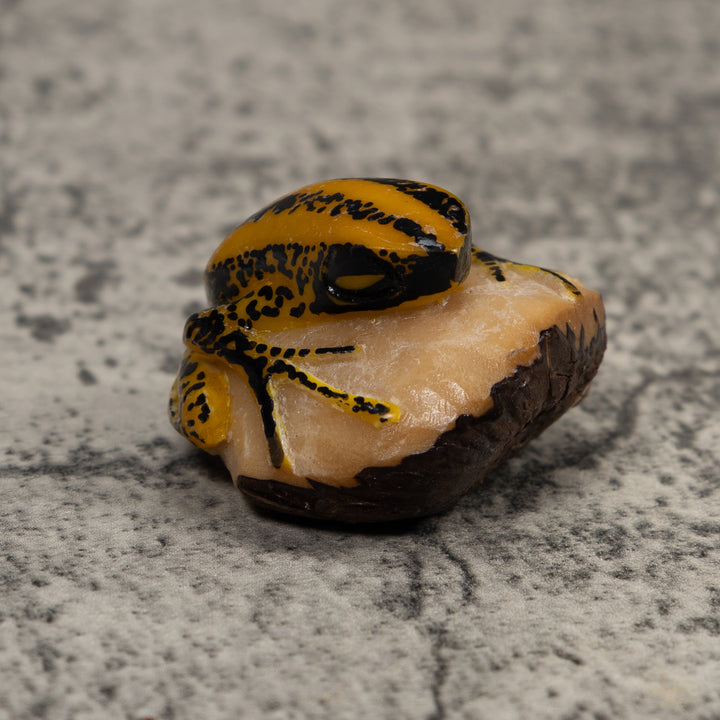 Vintage Yellow And Black Frog Tagua Carving