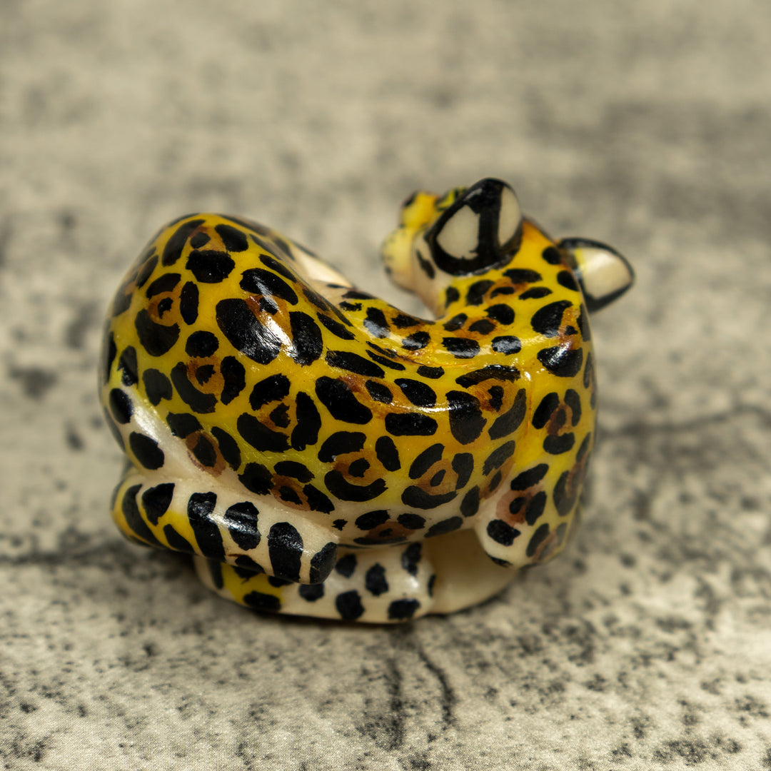 Jaguar Cat Tagua Carving