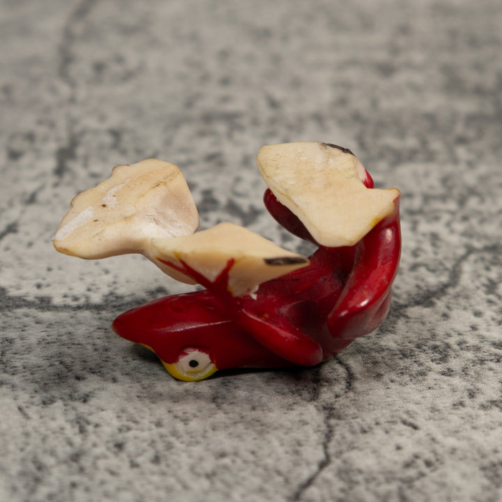 Vintage Red And Green Poison Dart Frog Tagua Carving