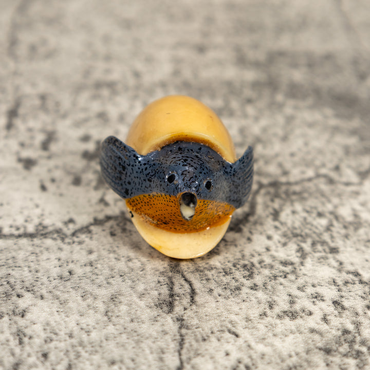 Seed Eater Bird Emerging Egg Tagua Carving