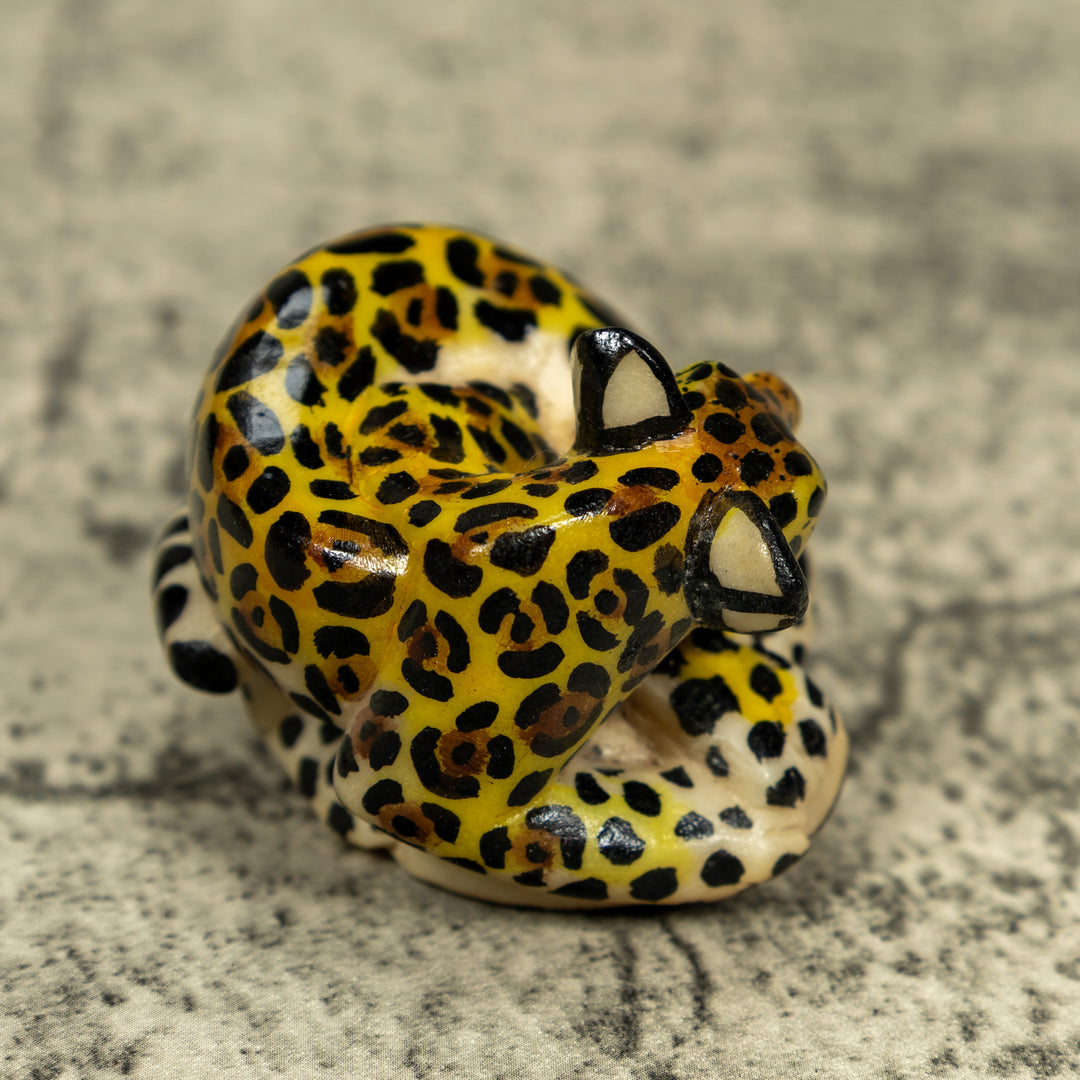 Jaguar Cat Tagua Carving