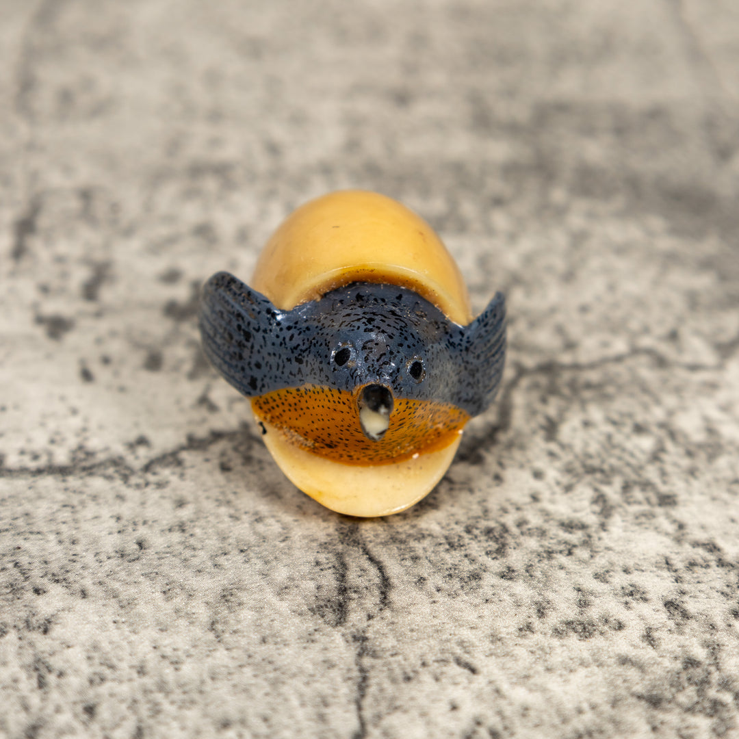 Seed Eater Bird Emerging Egg Tagua Carving