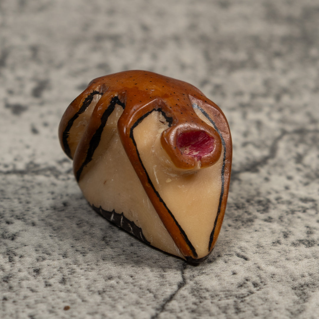 Vintage Brown Insect Tagua Carving