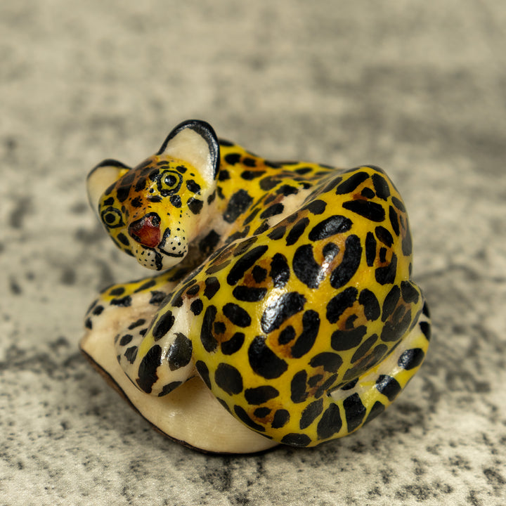 Jaguar Cat Tagua Carving