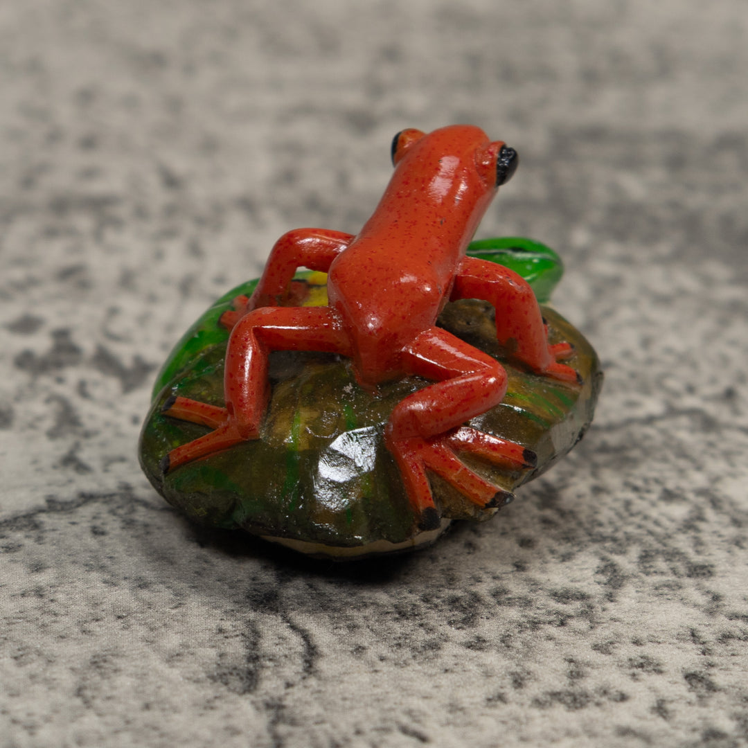Orange Black-Eyed Poison Dart Frog Tagua Carving