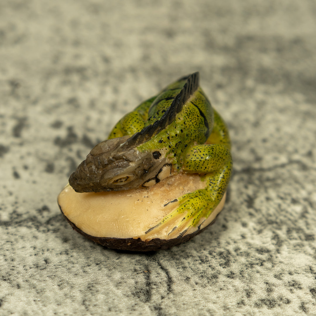 Green Iguana Lizard Tagua Carving