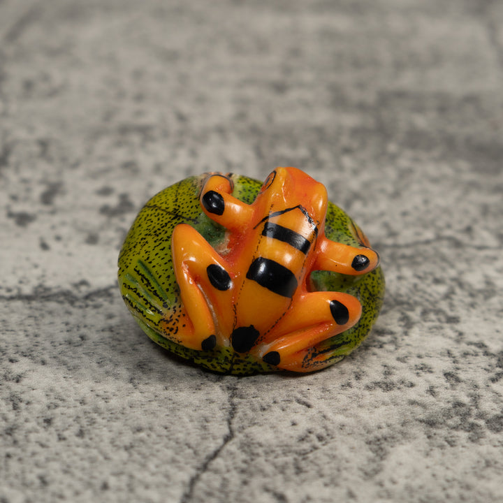 Golden Frog Tagua Carving