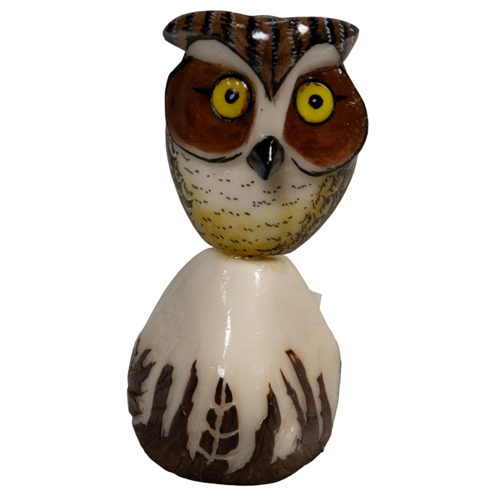 Owl Bird On Pedestal Tagua Carving