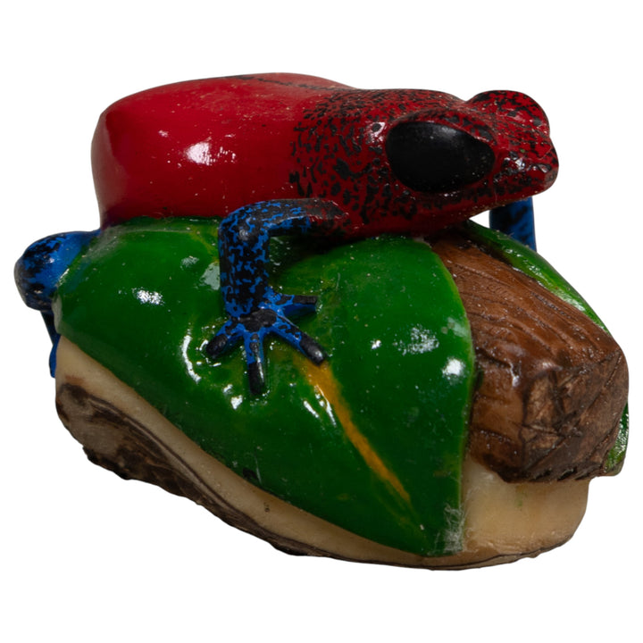 Red And Blue Poison Dart Frog Tagua Carving