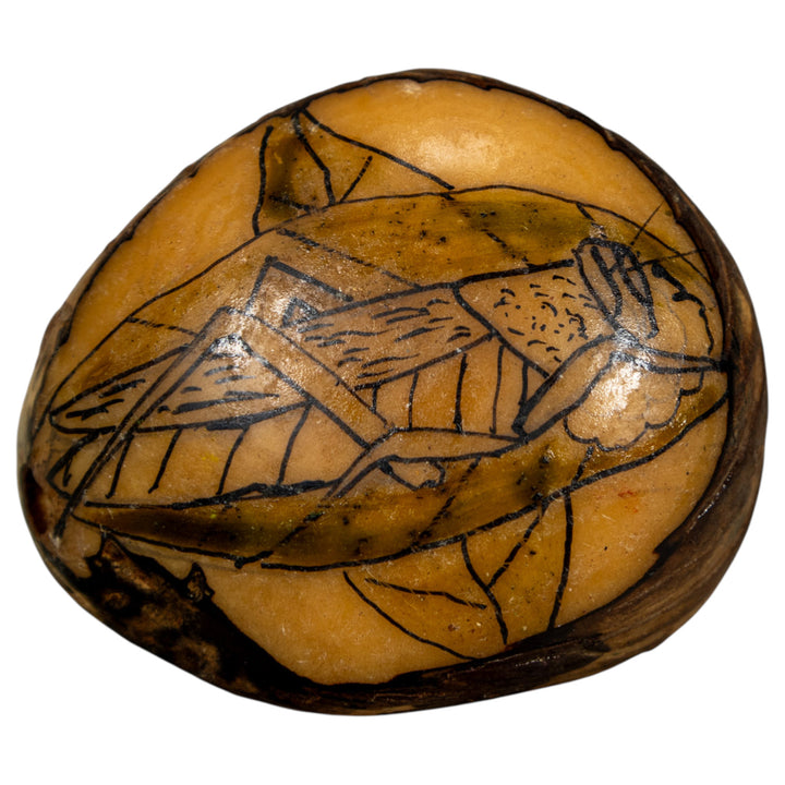 Vintage Grabado (Etched) Grasshopper Tagua Carving