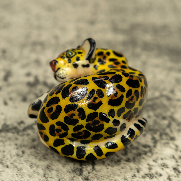 Jaguar Cat Tagua Carving