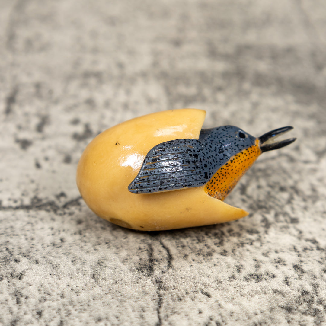 Seed Eater Bird Emerging Egg Tagua Carving