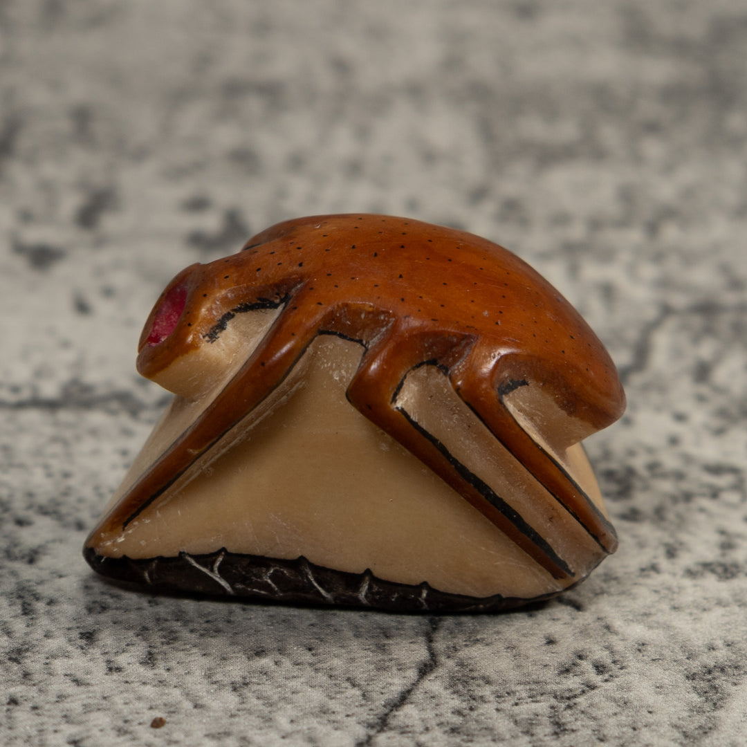 Vintage Brown Insect Tagua Carving