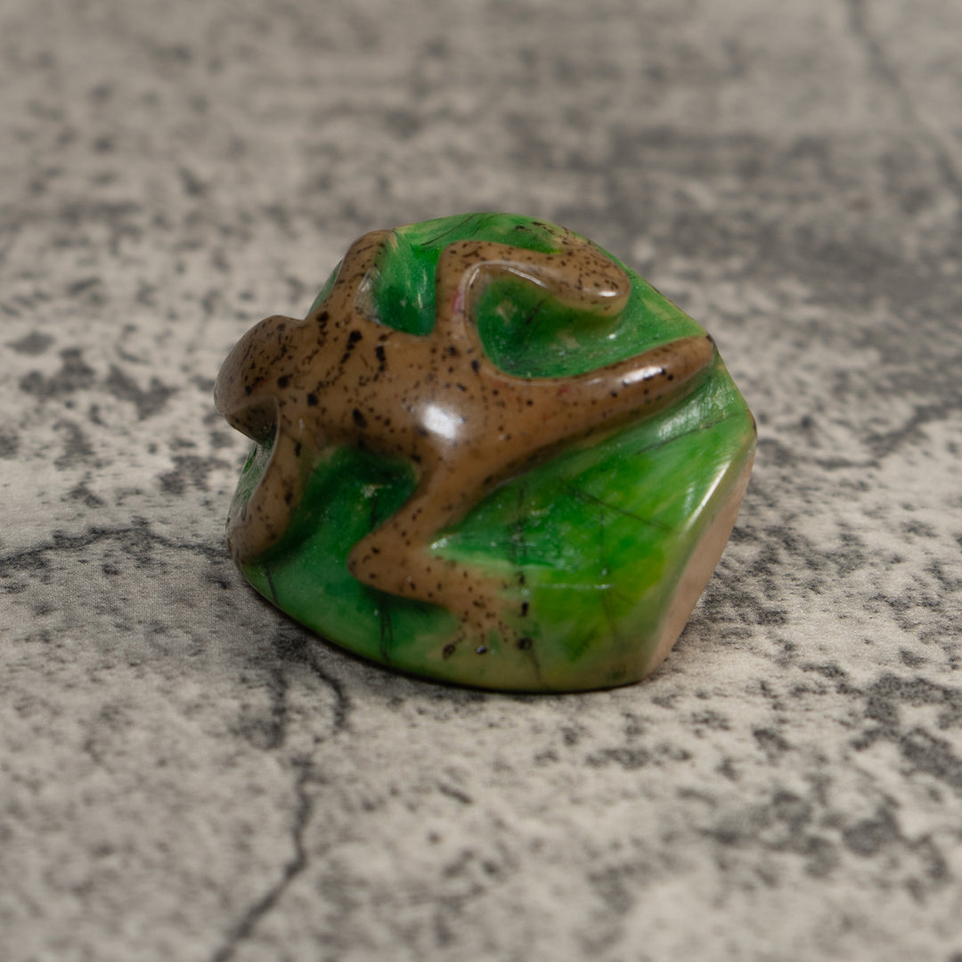 Vintage Gecko Scarf Ring Tagua Carving