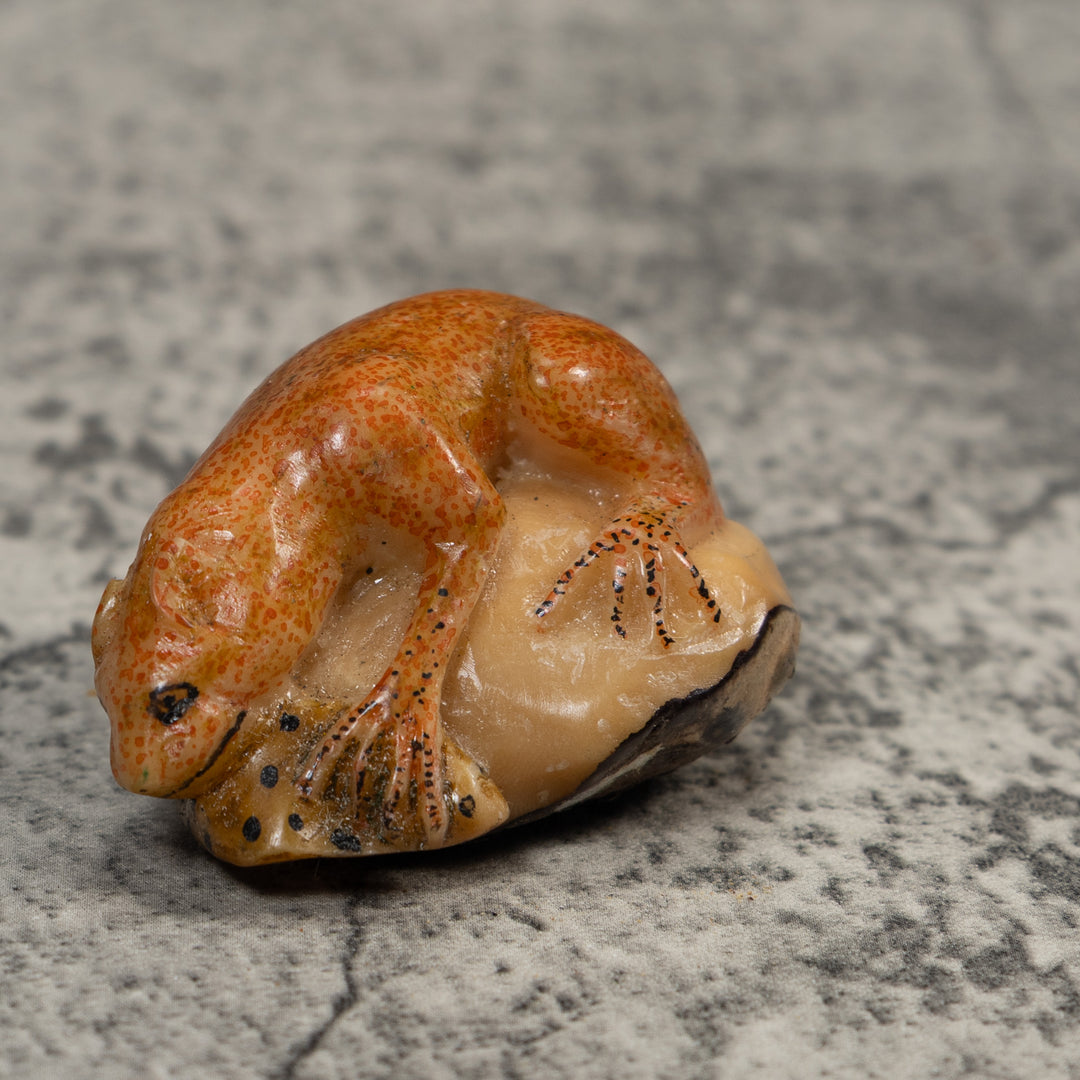Rose Gold Jungle Critter Tagua Carving