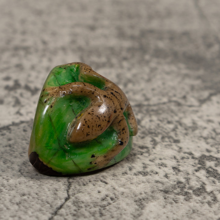 Vintage Gecko Scarf Ring Tagua Carving