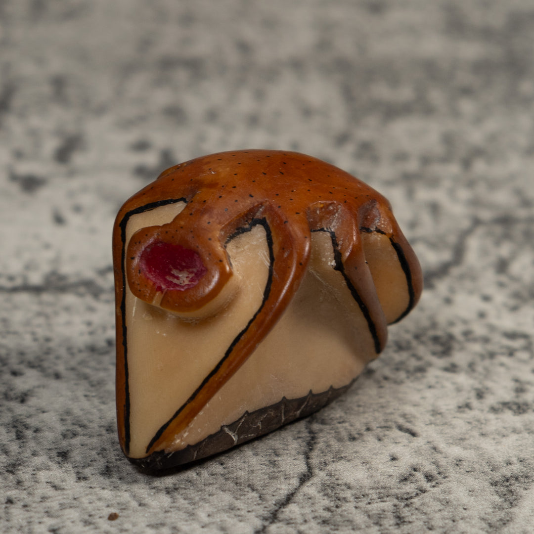 Vintage Brown Insect Tagua Carving