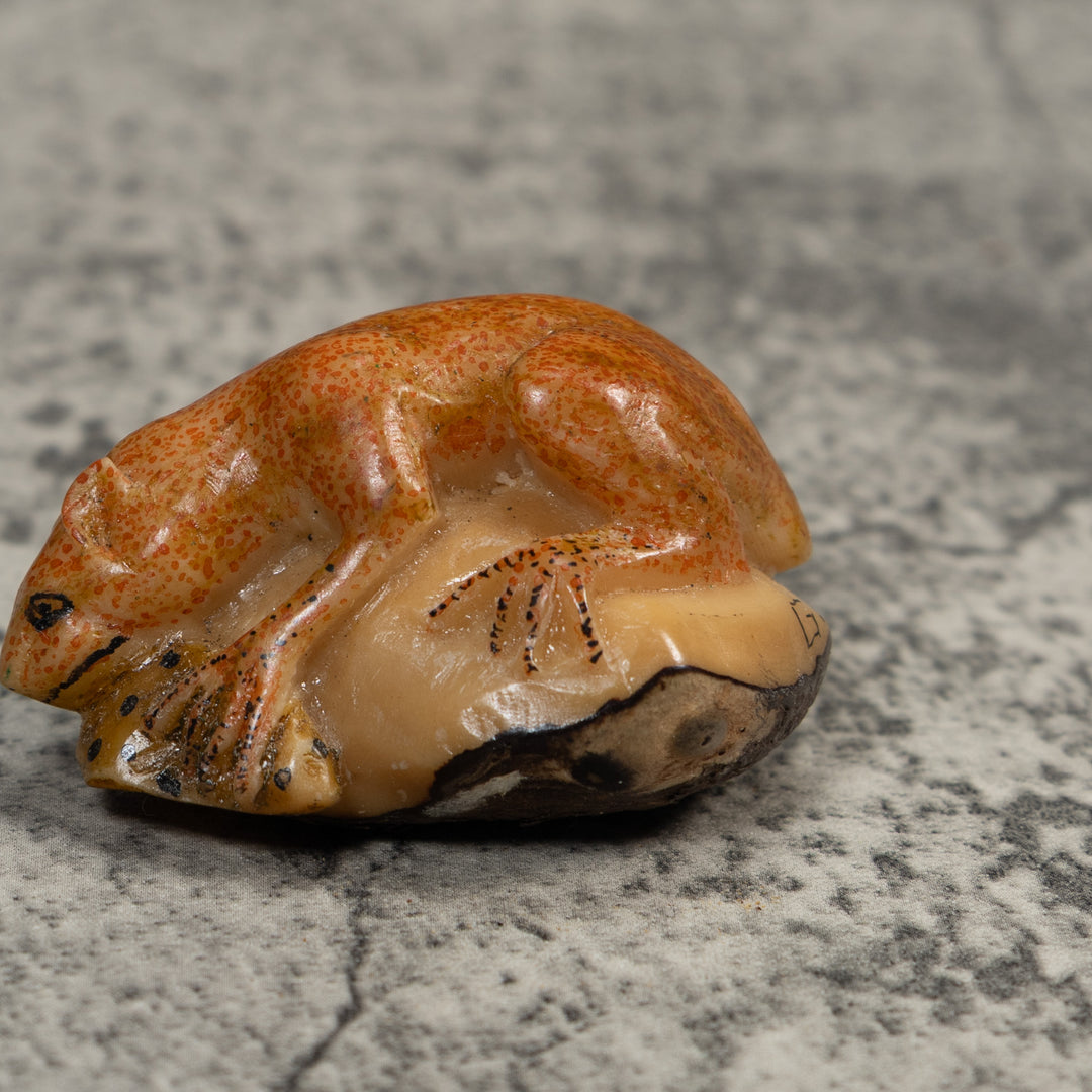 Rose Gold Jungle Critter Tagua Carving