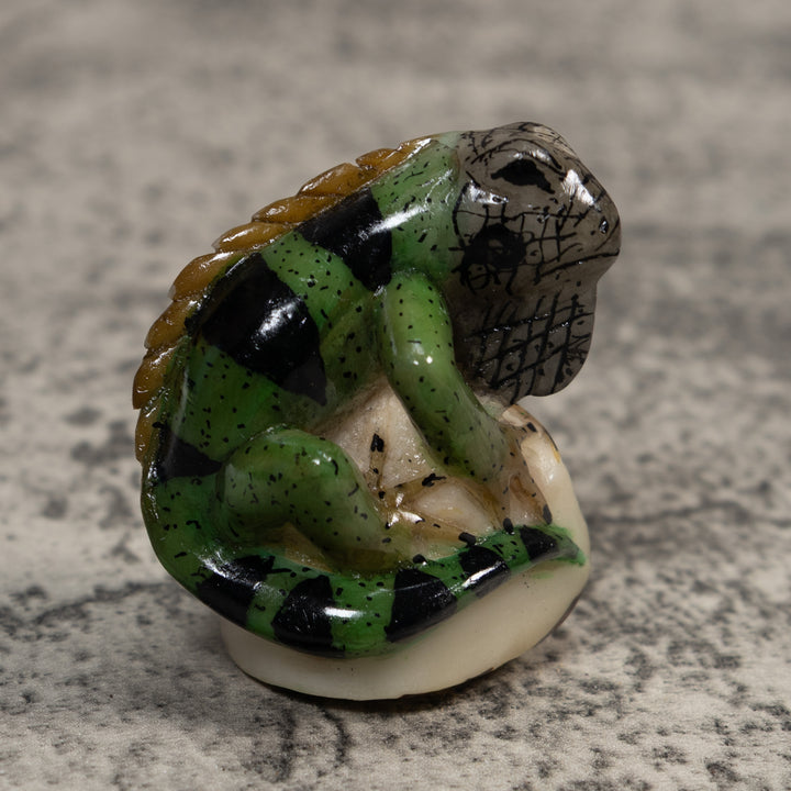 Green Iguana Lizard Tagua Carving
