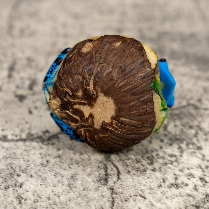 Blue And Black Poison Dart Frog Tagua Carving