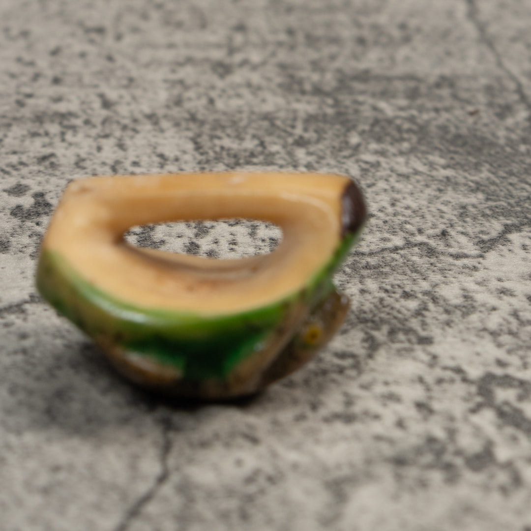 Vintage Gecko Scarf Ring Tagua Carving