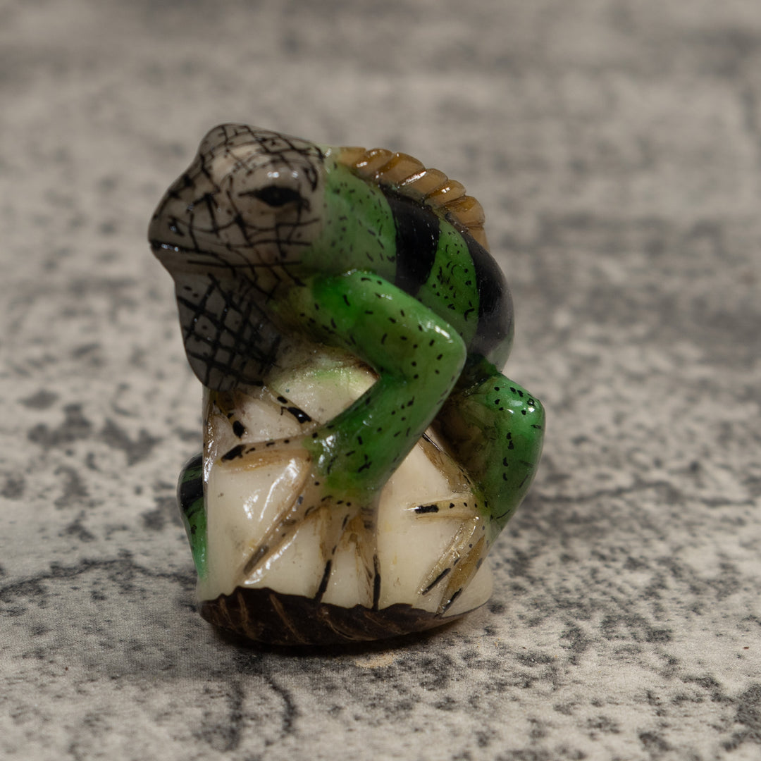 Green Iguana Lizard Tagua Carving