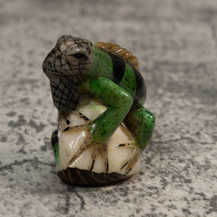 Green Iguana Lizard Tagua Carving