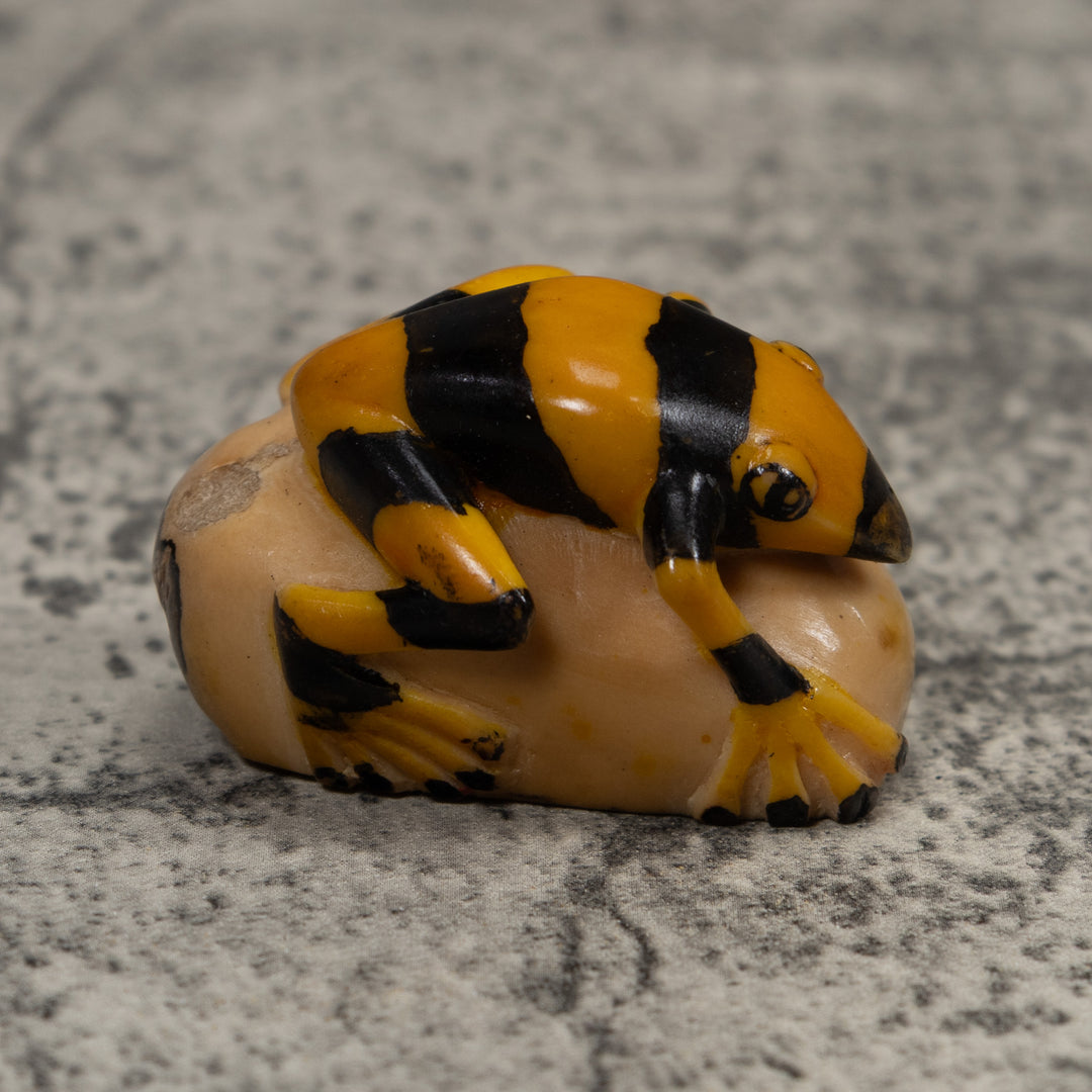 Vintage Poison Dart Frog Tagua Carving
